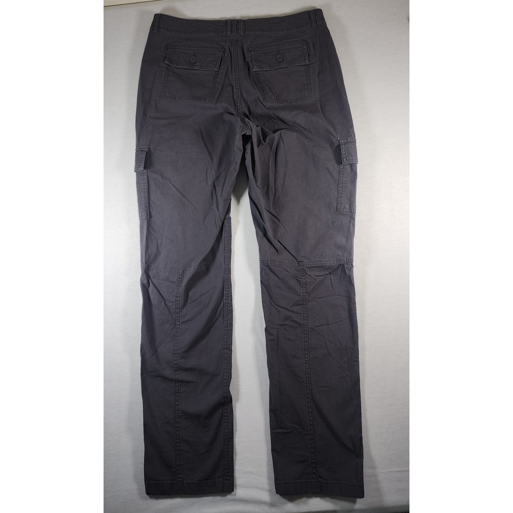 LL Bean Double Knee Favorite Fit Cargo Stretch Pants Womens 12 Gray Straight Leg - Picture 10 of 10